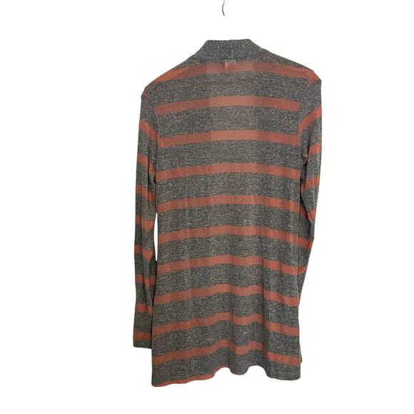 Mod  Lusive open front long line cardigan gray peach S - Picture 2 of 7